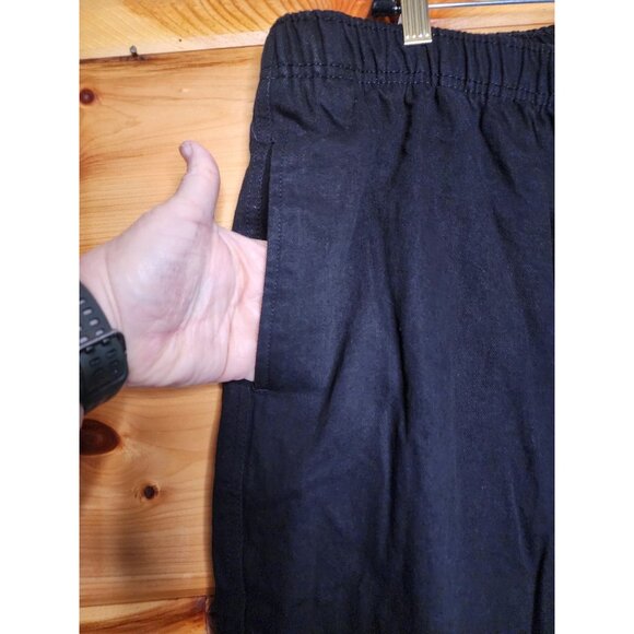 Woman Within Plus Size 28W Black Flannel Lined Pull On Jeans Flannel Lining - Picture 2 of 8